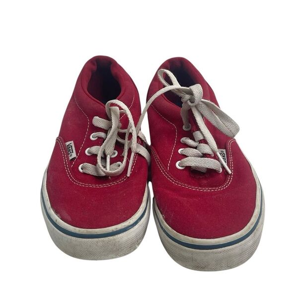 Vans Off The Wall Red Canvas Skateboard Sneakers Youth size 3 Lace Checked sole - Picture 10 of 16